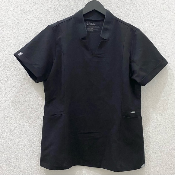 FIGS W20SW1032 Black Inala Slim Scrub Top Size M - Picture 6 of 15